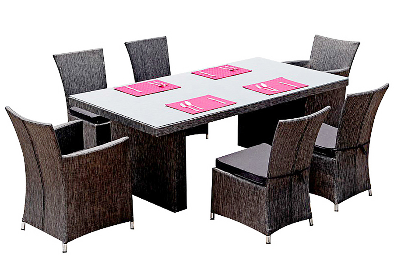 Garden furniture Dining Set Rügen in black