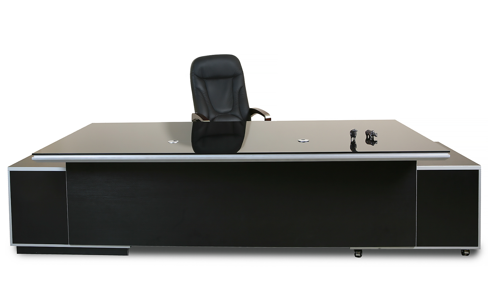 Büromöbel Chef Schreibtisch KEHL in schwarz XXL inkl. Sideboards