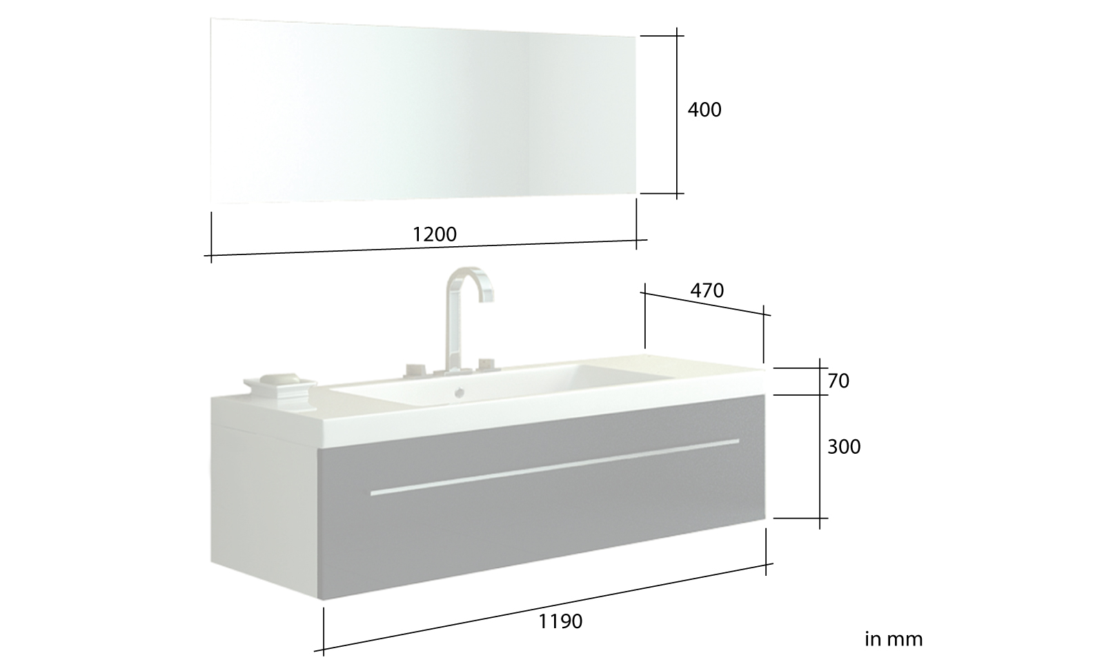 Bath furniture "Bern" Zebra optik