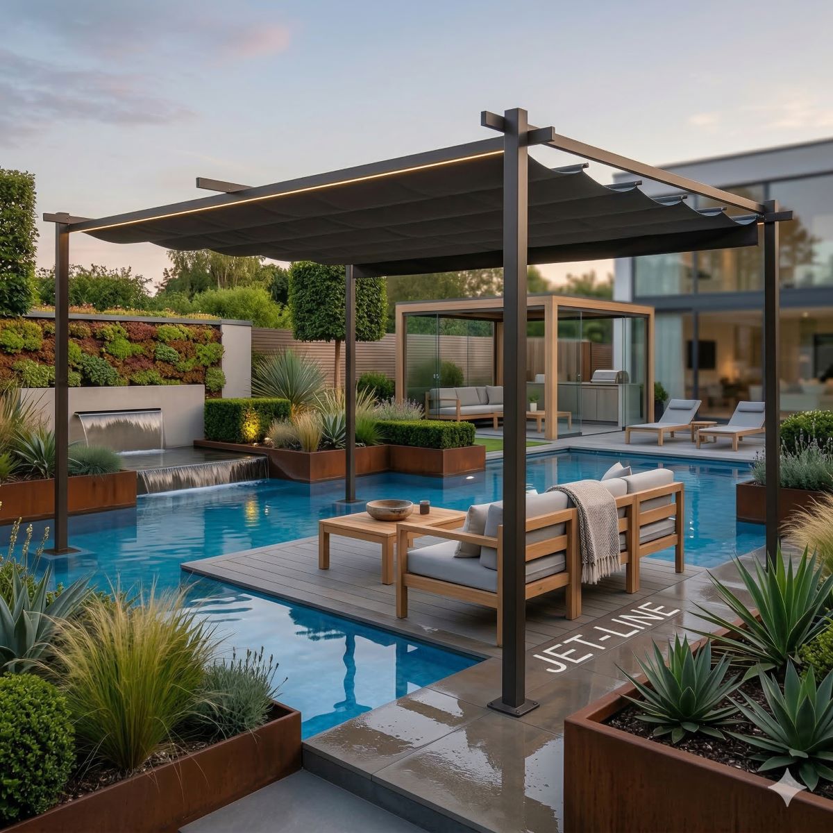 Pavillon Gartenpavillon 3x4m anthrazit Luxor Light UV-Schutz wasserabweisende Überdachung