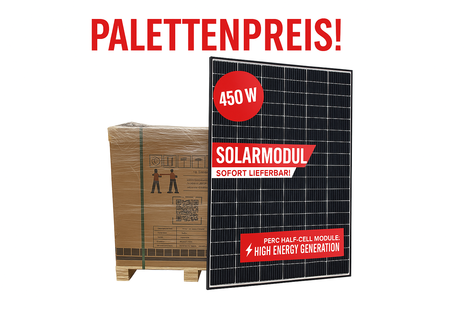 1 Palette 31 Stck. Solar Module 450 W black Frame