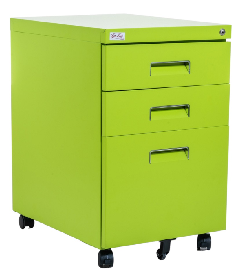 Jet Line PAUL Office Roller Container green knock down