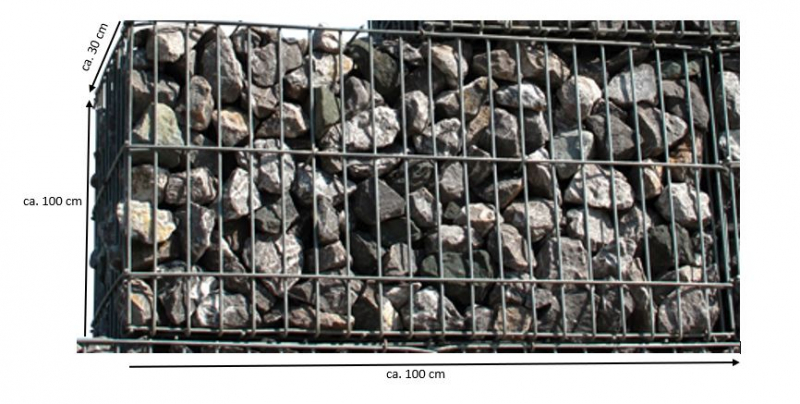 Set of 4 Stone Gabions 100 x 100 x 30 cm