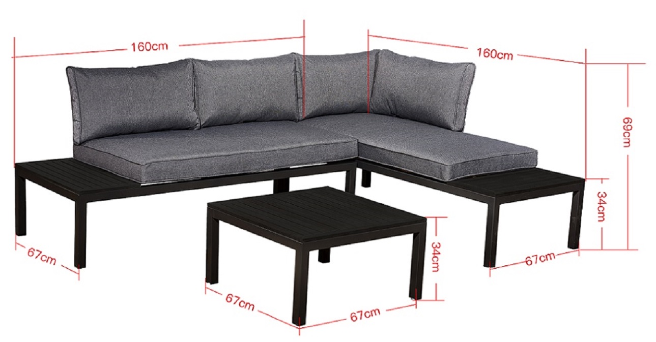 Gartenlounge anthrazit 2. Wahl Kassandra