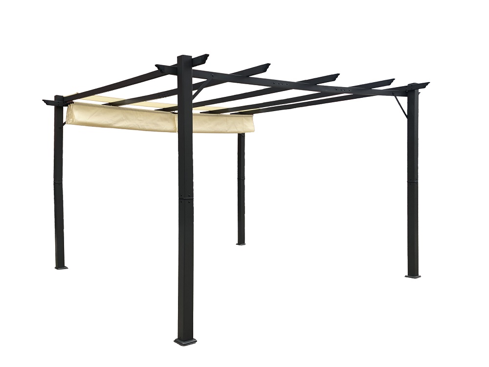 Pavillon Pergola  LUXOR LIGHT 3x4m  beige-antrazit Schiebedach