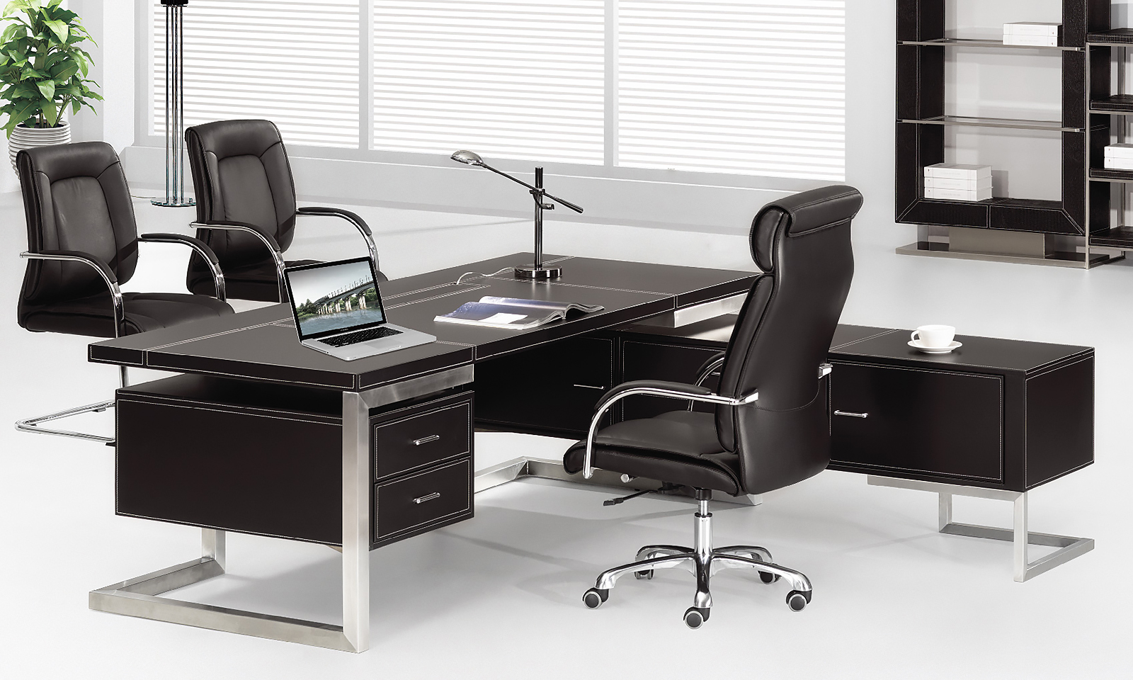 Office-Desk "Venedig", black - right