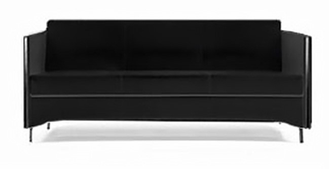 Büro Sofa Sydney in schwarz 3-Sitzer