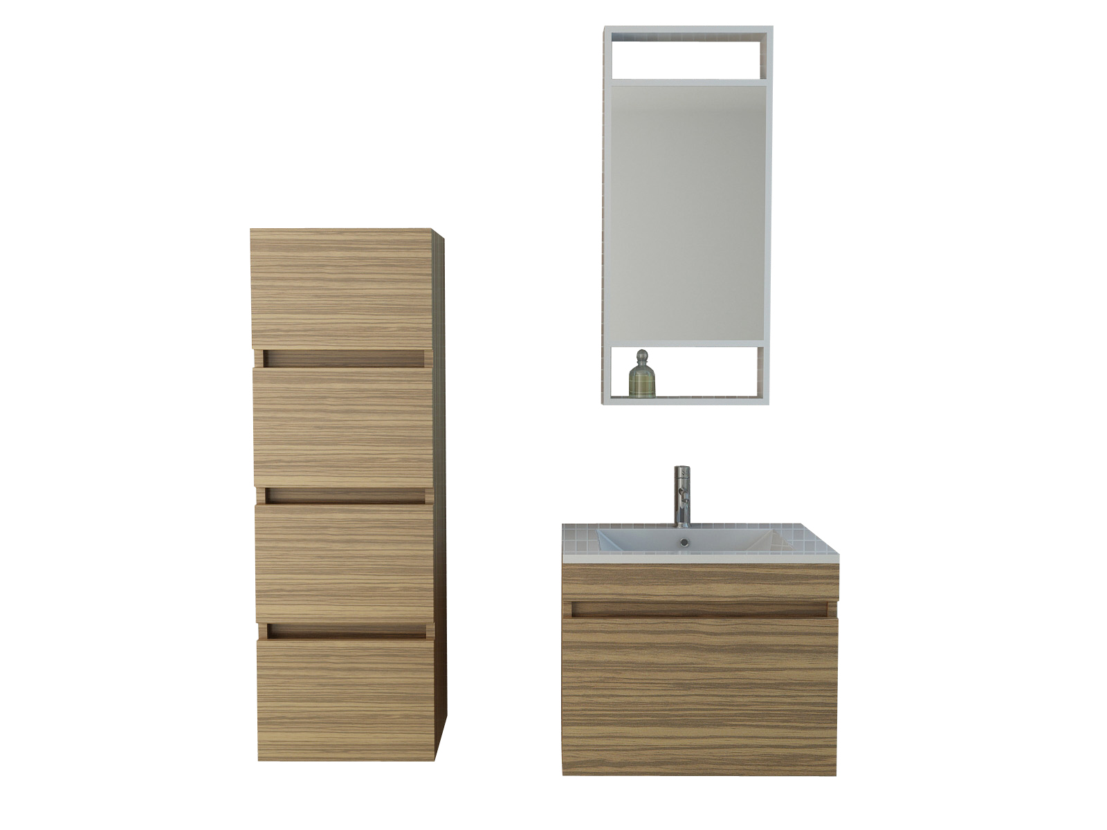 Lavatory Set Innsbruck zebra wood look