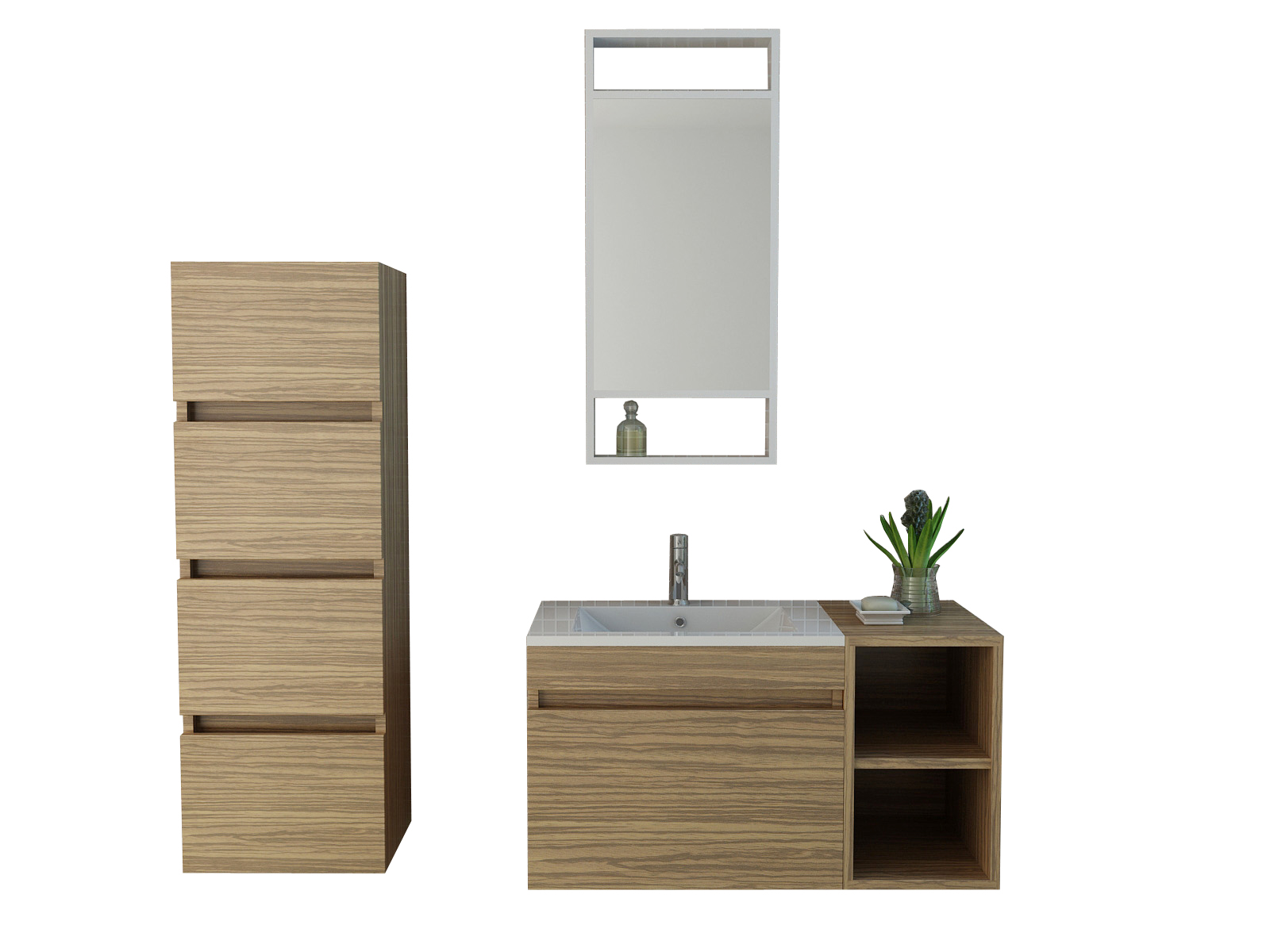 Lavatory Set Innsbruck zebra wood look