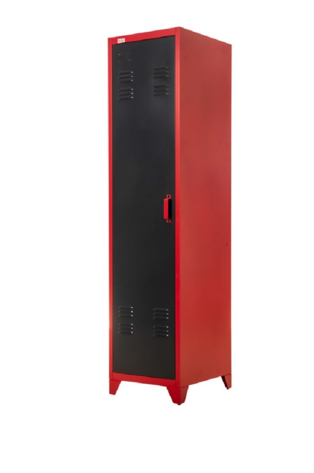 Steel Office-Cabinet PETROW red-anthracite/dark-gray locker