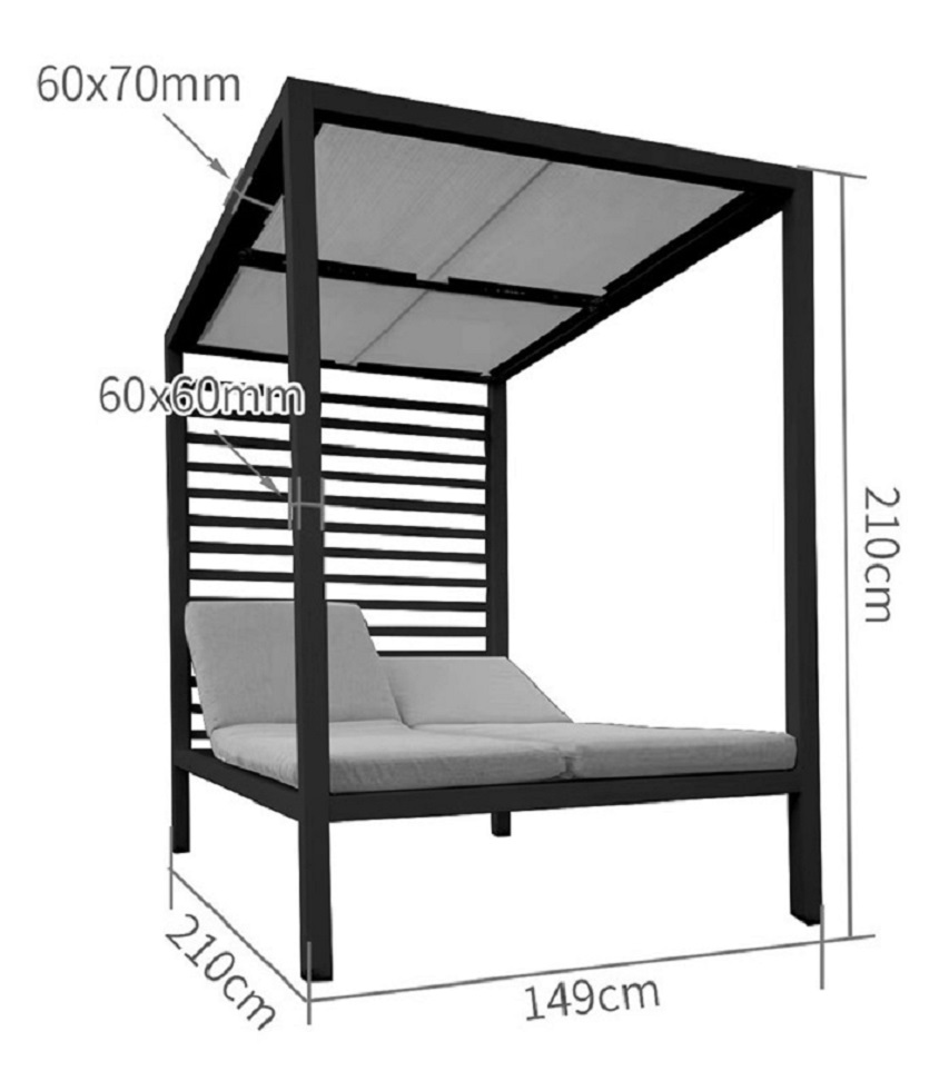 Lounging Pavillon / Gazebo Lounge BACCARO, anthracite