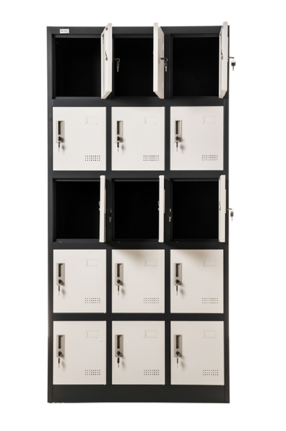 Steel Office-Cabinet BUDAPEST locker 1door dark grey-white