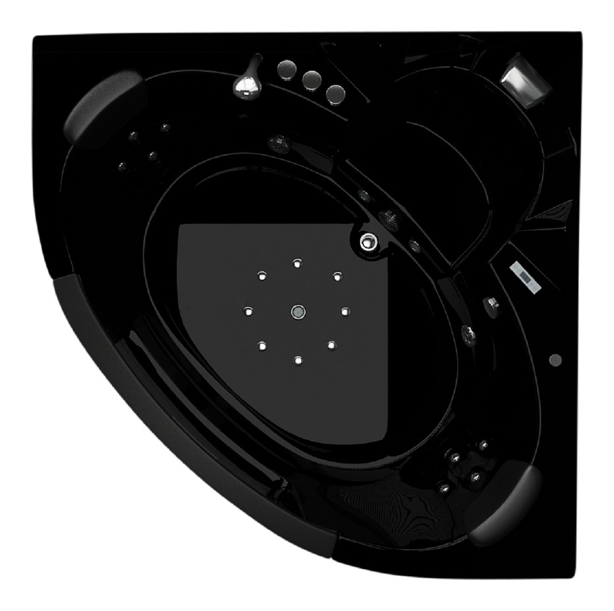 Whirlpool VILLA CARLOTTA schwarz 1,5m Eckwanne Badewanne