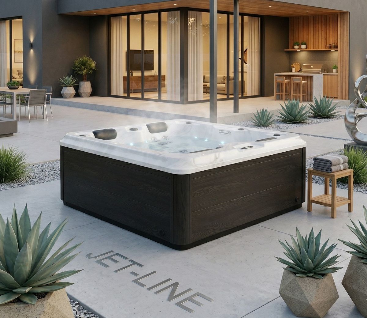 Outdoor Spa Villa Salome 2100 x1600 x790 cm 2-3 Personen Whirlpool Jet-Line