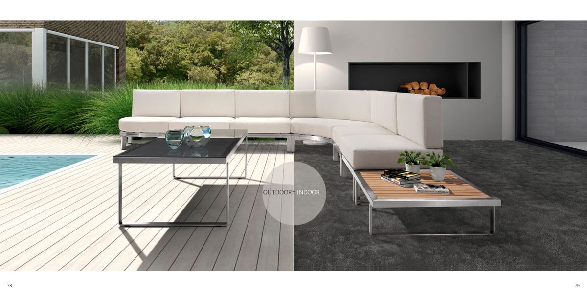 Outdoor-Sofa, Sofa-Ecke, Cremefarben, Metallrahmen, Kaffeetisch
