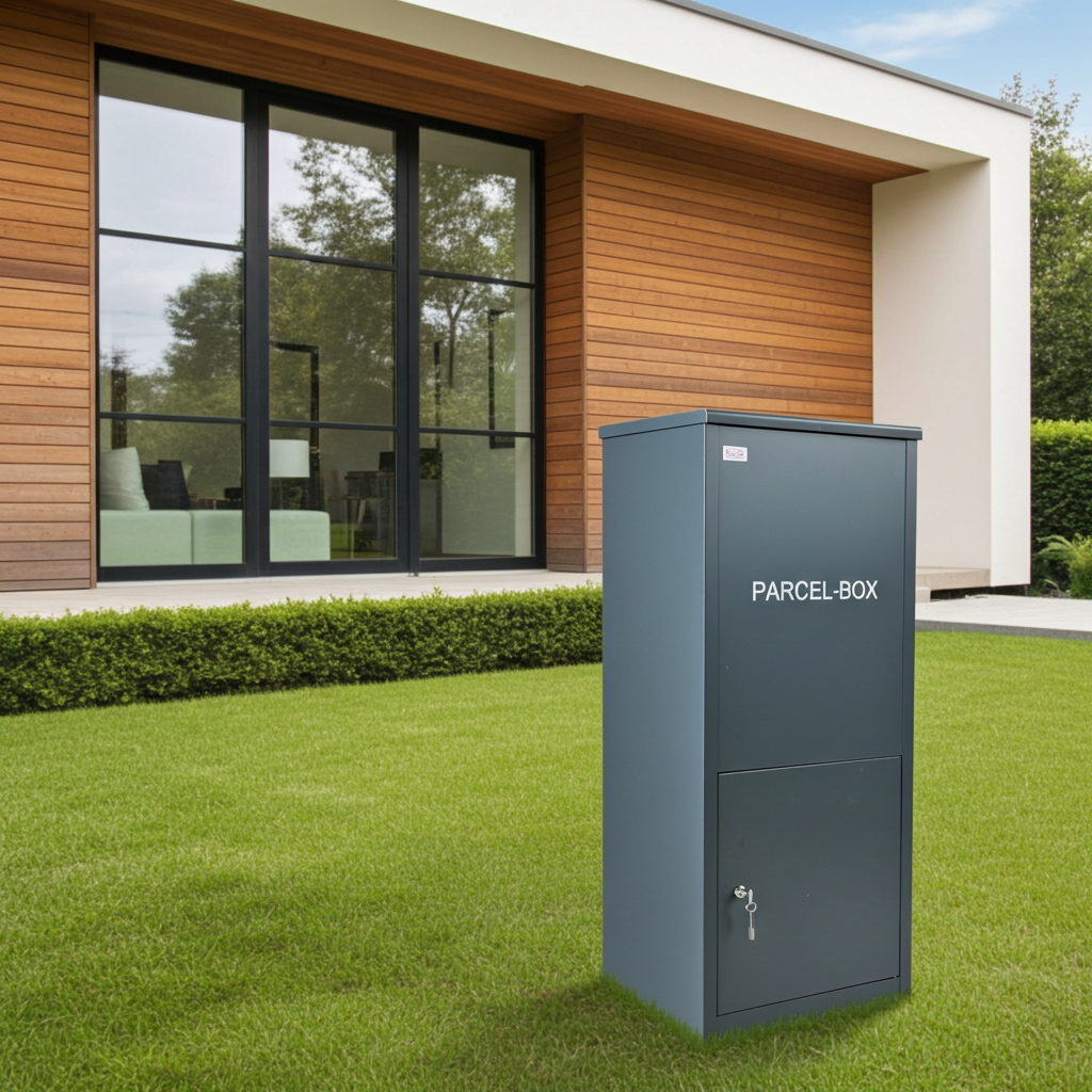 Jet-Line® | Paketbox |Paketablage Briefbox mit Paketfach Gr.XX L | Metall anthrazit 99,5x35x45,5cm