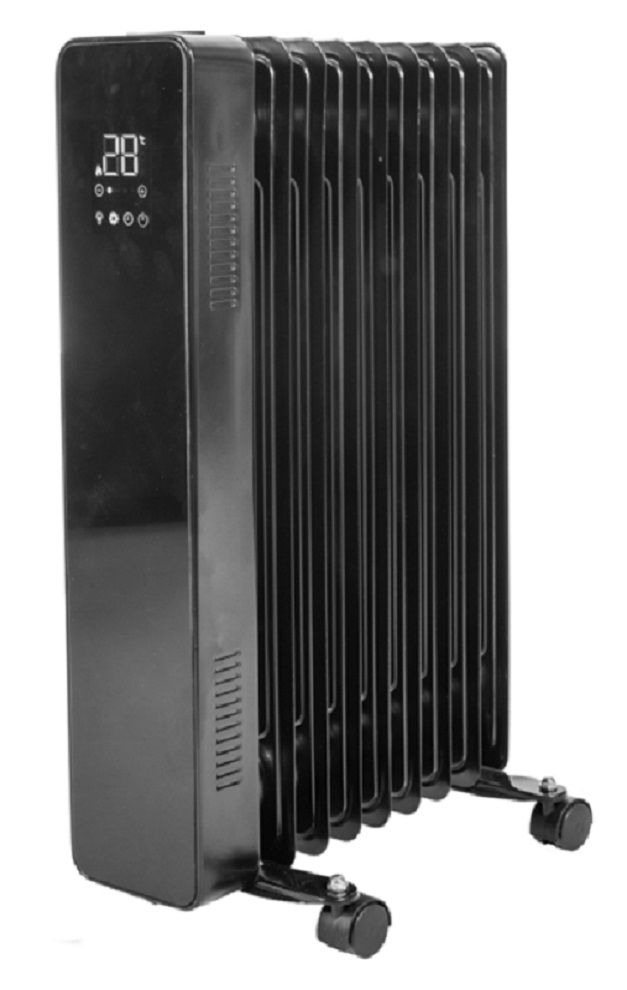 Radiateur d'huile Radiateur sur roulettes chauffage appoint Lissabon noir 2000 W