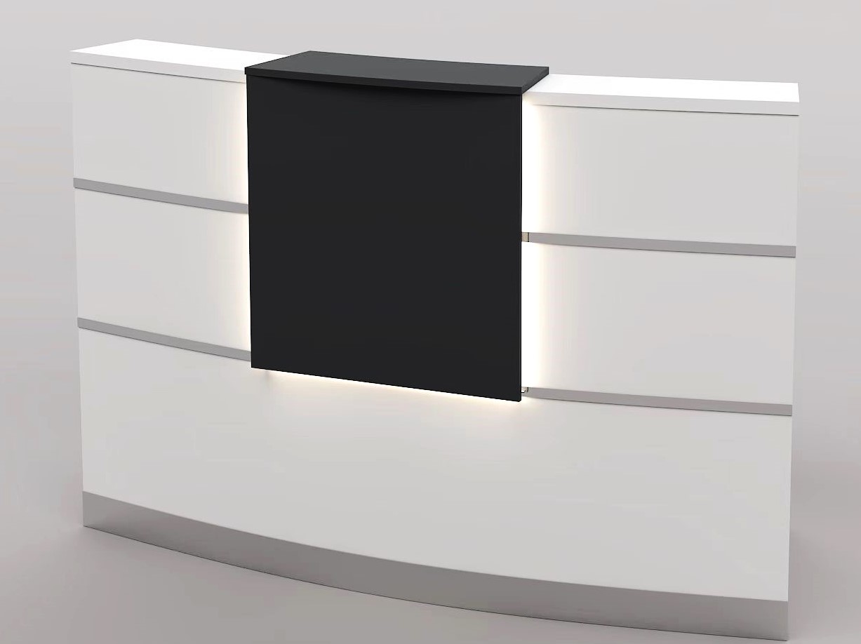 Empfangstheke Tresen für Ihr Büro VALENCE weiß Salon Kanzlei  Praxis Möbel von Jet-Line 120 cm