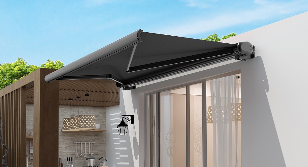 Elektrische Markise Vollkassettenmarkise SUNSHADE anthrazit 5 x 3 m Kasettenmarkise