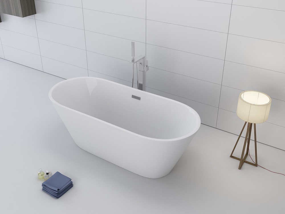 Badewanne freistehend Dehlia  weiss 170x80 cm hochwertiges Acryl 170 x 80 cm