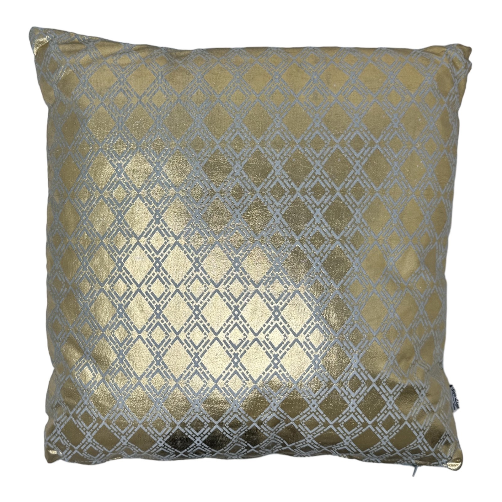 2-er Deko Zier Kissen Set Raute Gold 40x40 cm Sofakissen für Indoor mit Füllung