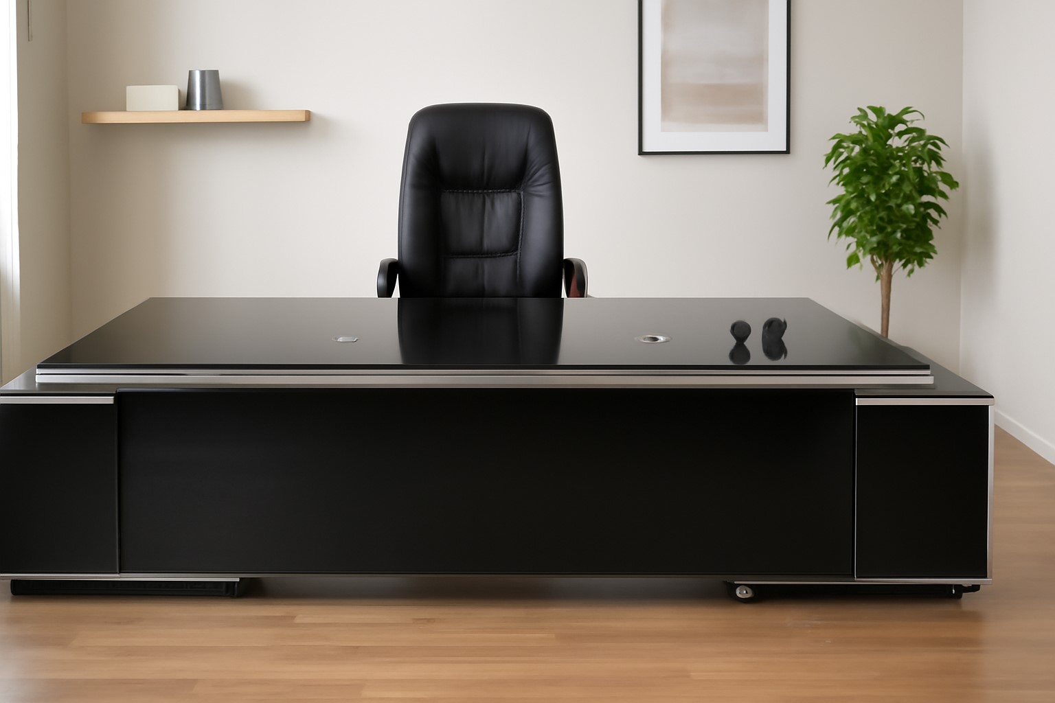Büromöbel Chef Schreibtisch Managerschreibtisch Büroschreibtisch KEHL schwarz XXL 245x105x75 cm