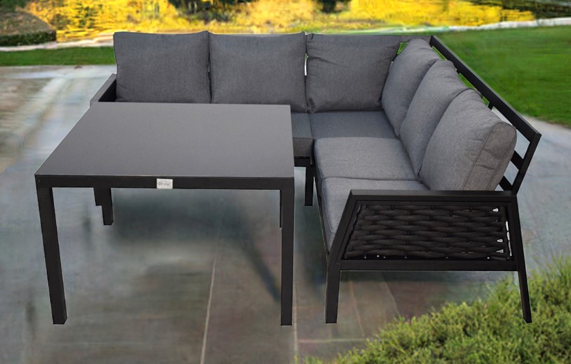 Jet-Line Gartenset Garten Lounge Ariana in schwarz Gartenmöbel Alu