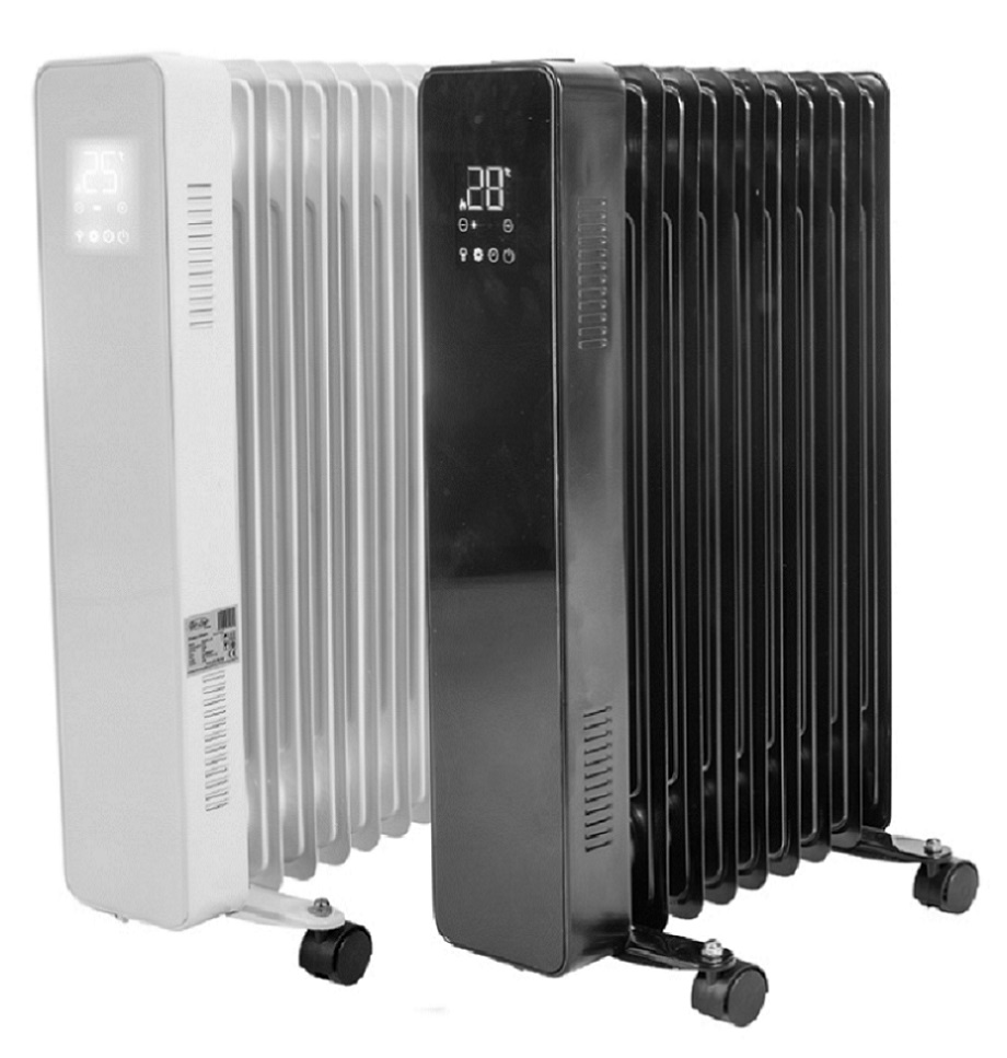 Radiateur d'huile Radiateur sur roulettes chauffage appoint Lissabon noir 2000 W