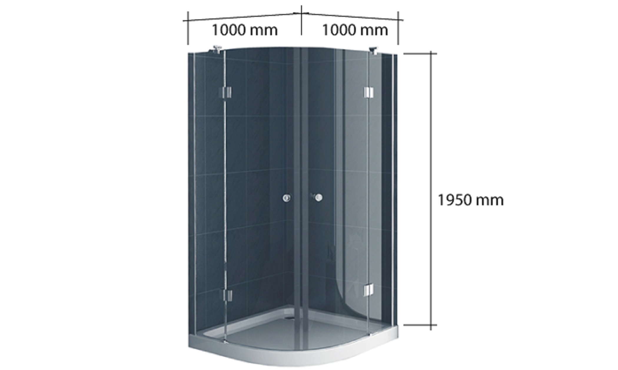 Glasdusche MESSINA 100 x 100 x 195 cm