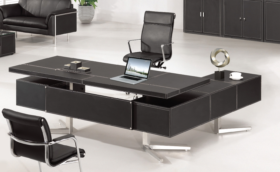 Office-Desk "Bari", black - left