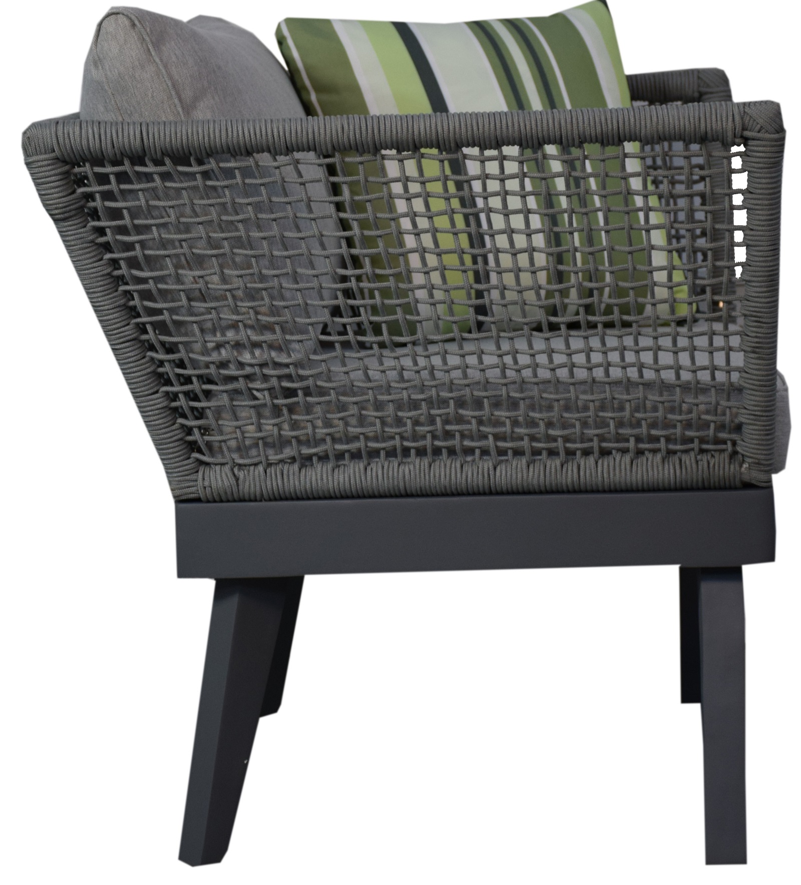 Gartenmöbel Lounge Sessel Gartenstuhl CUBA 87 x 73 x 73 cm grau mit Kissen Garten Terrasse Balkon