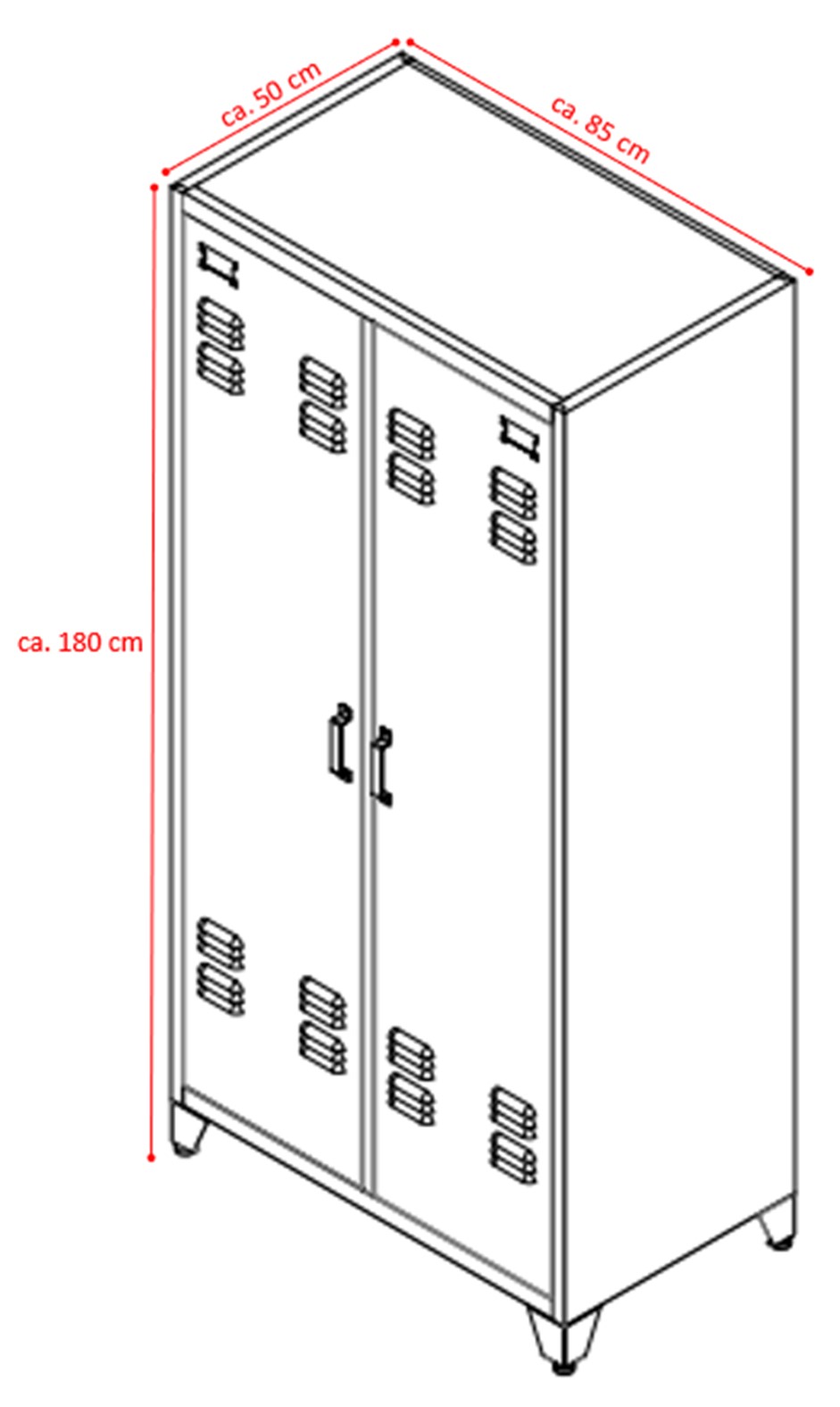 Steel Office-Cabinet ODESSA red-anthracite/dark-gray locker