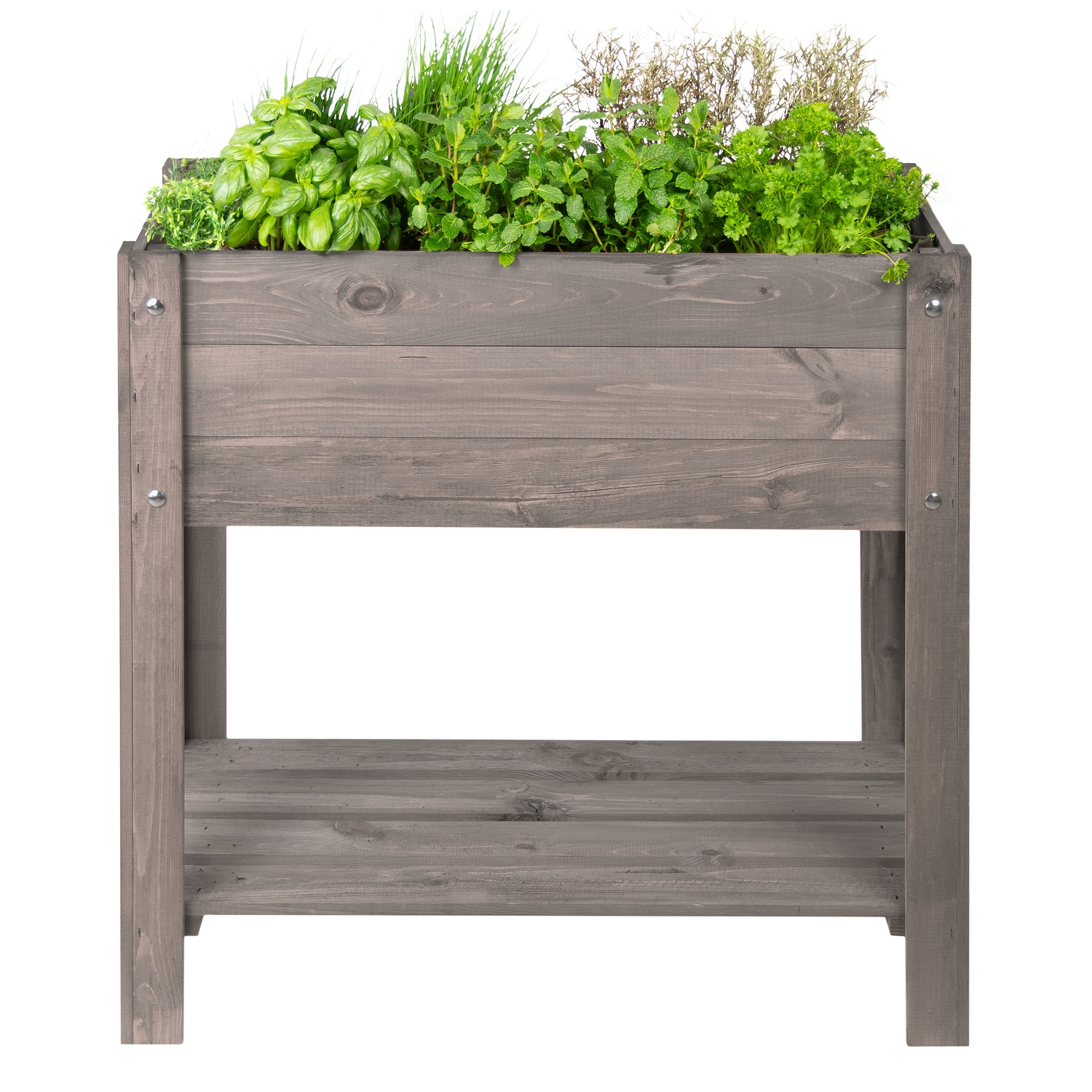 Hochbeet GERTRUD grau mit Ablage Blumen Kraeuter 2. Wahl