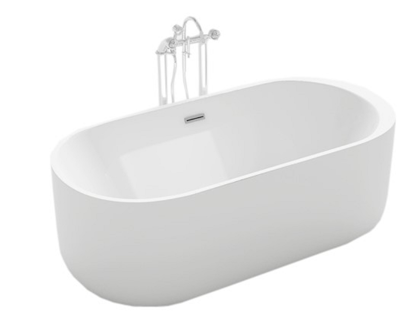 Badewanne WETZIKON weiss 170 x 80 cm