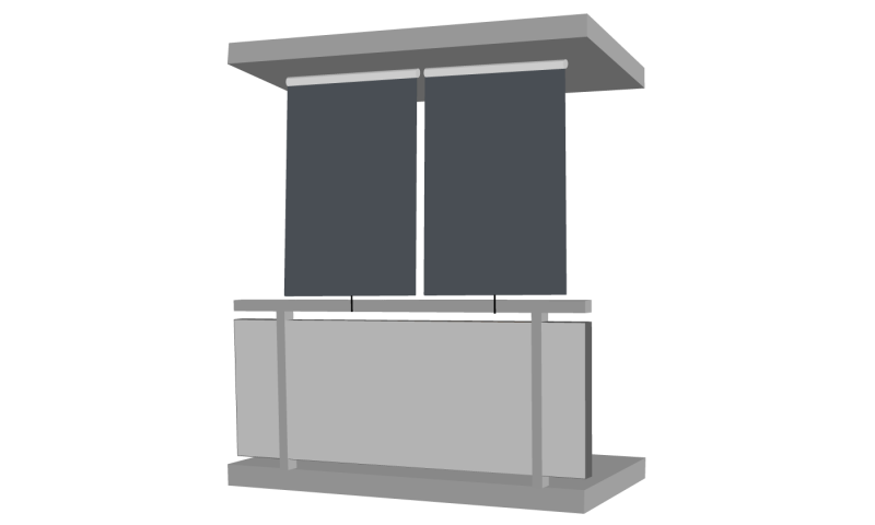 Sichtschutzrollo Terrasse 1,2 x 2,3 m anthrazit Außenrollo