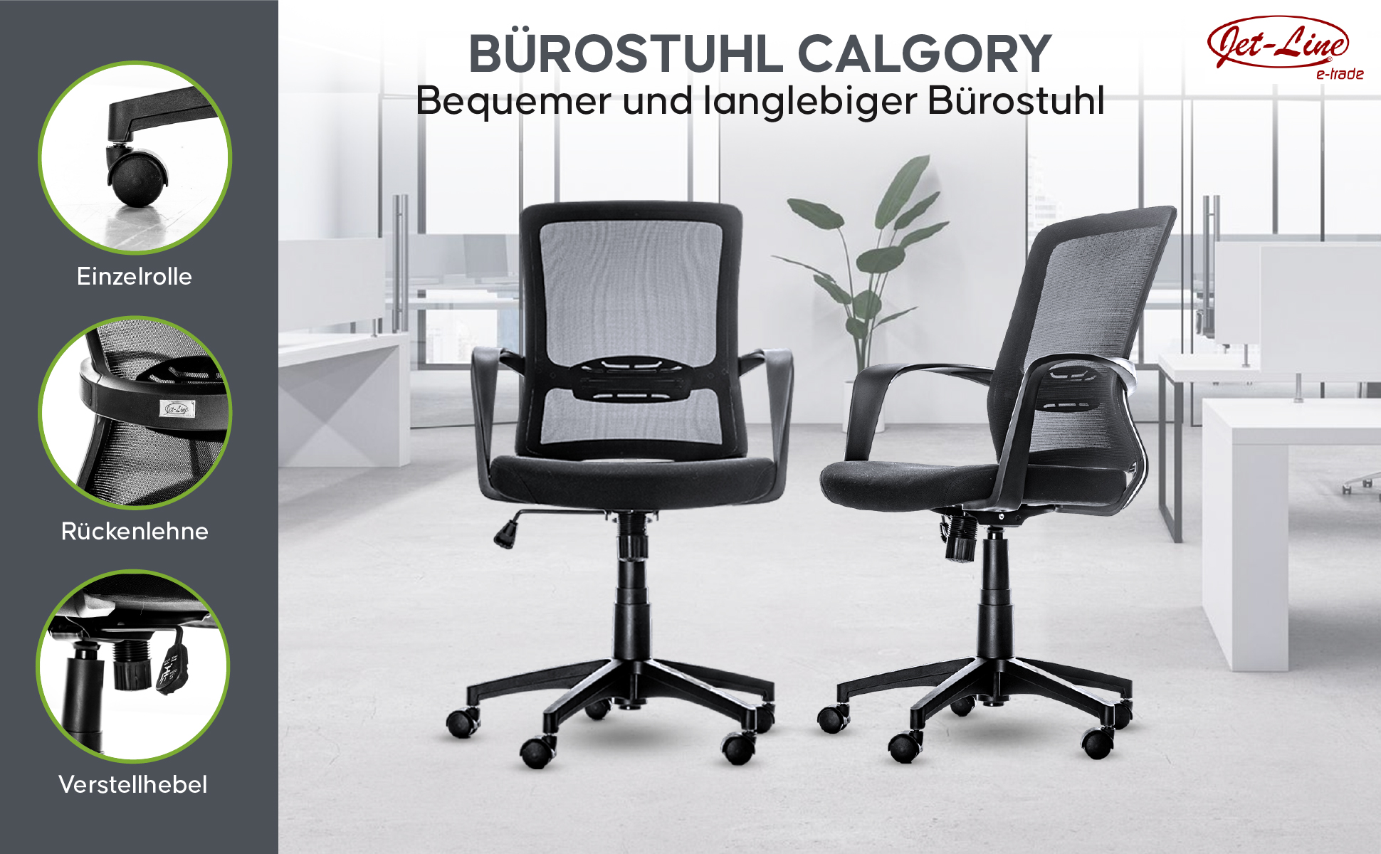 Jet-Line Office-Chair CALGORY, black