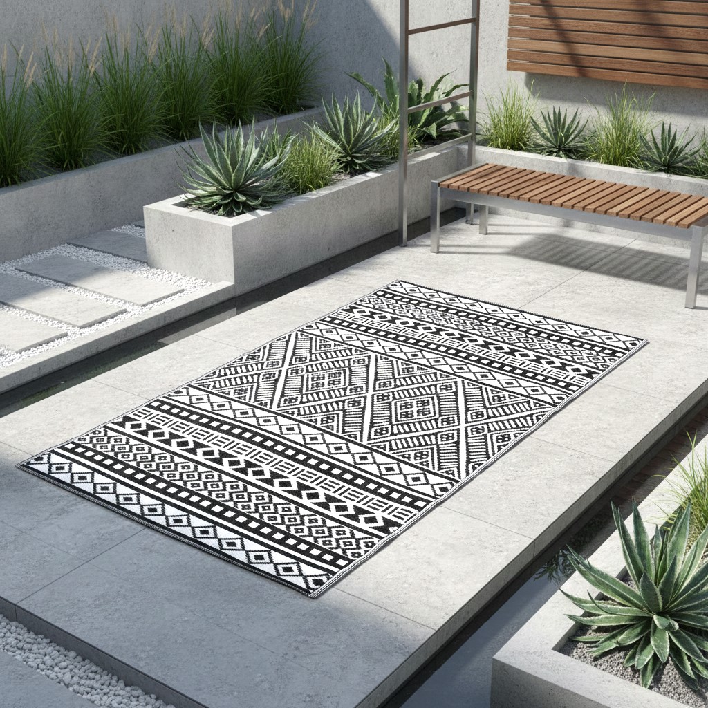 Garten Outdoor Teppich Scarlett 150x240cm schwarz von Jet-Line