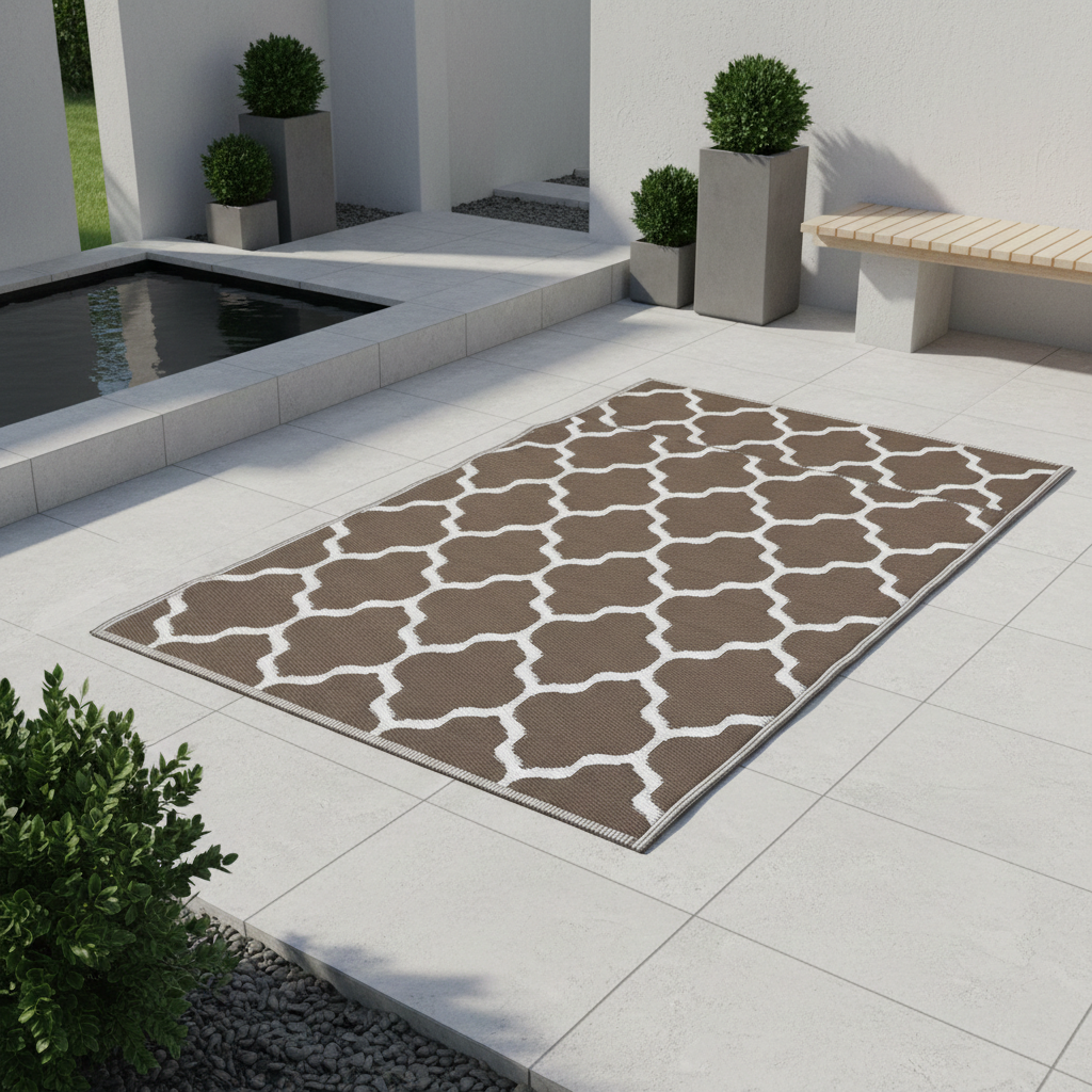 Garten Outdoor Teppich Kate 120x180cm braun von Jet-Line Terrasse Balkon