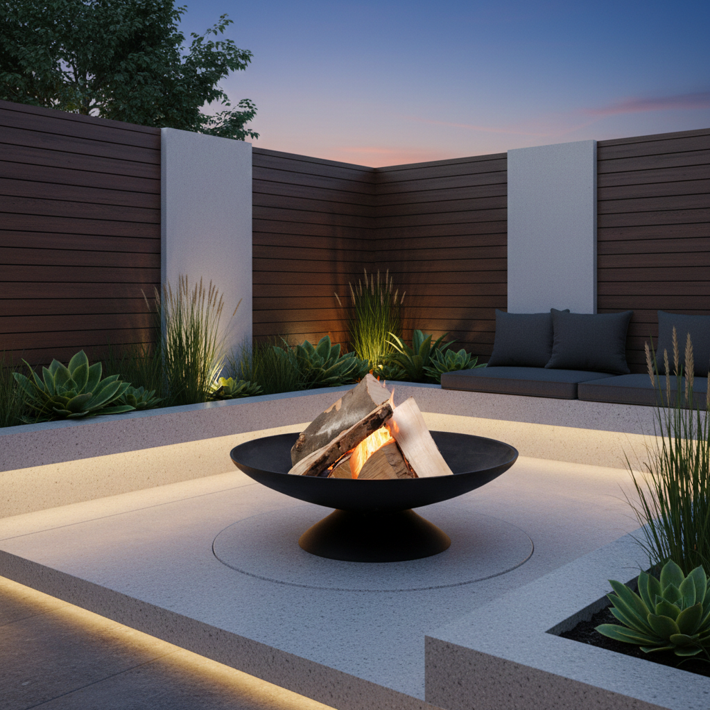 Feuerschale Indio schwarz 60 cm Garten Grill Outdoor Feuerstelle Feuerkorb