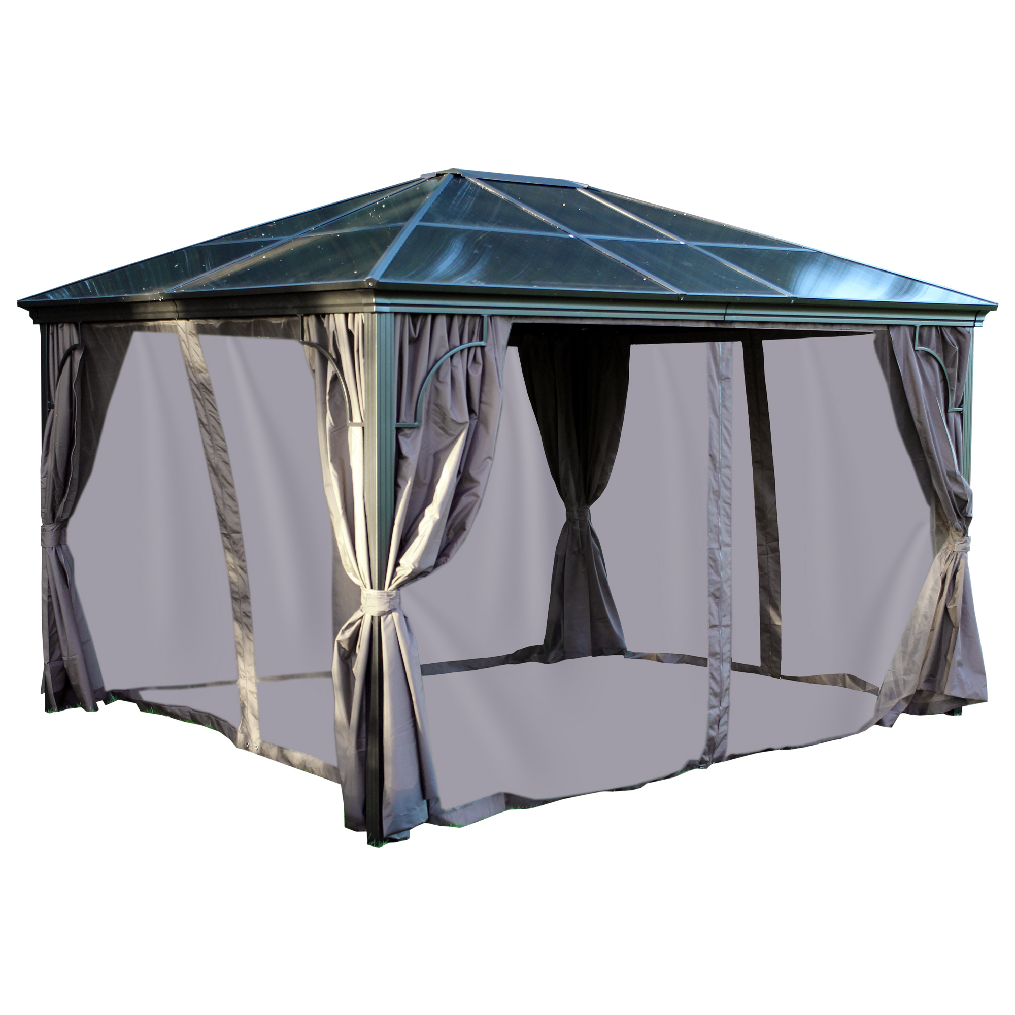 Pavillon Gartenpavillon 3x4,2m  Sahor anthrazit Aluminium UV-Schutz