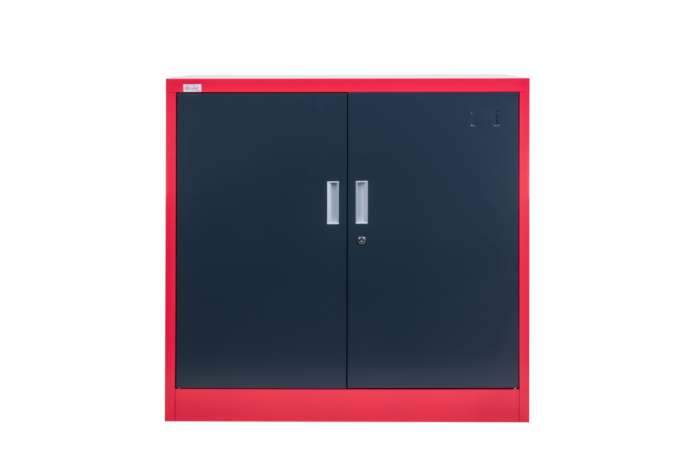 Steel Office Cabinet KIEW anthracite red  90x40x90cm