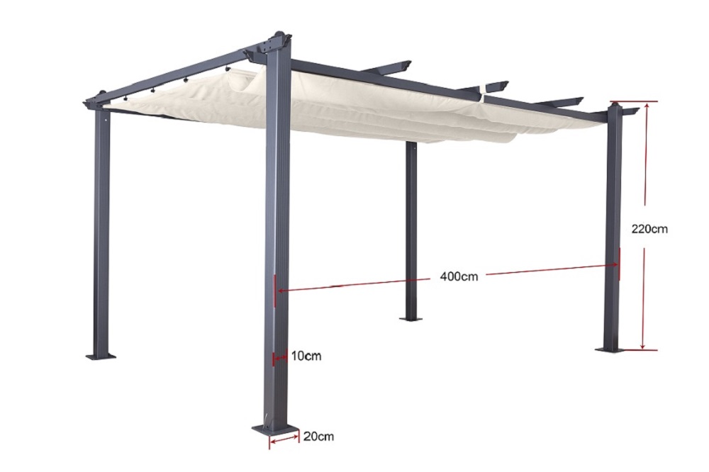 Jet-Line Pavillon Gazebo Luxor 3 x 4 m anthracite anthracite