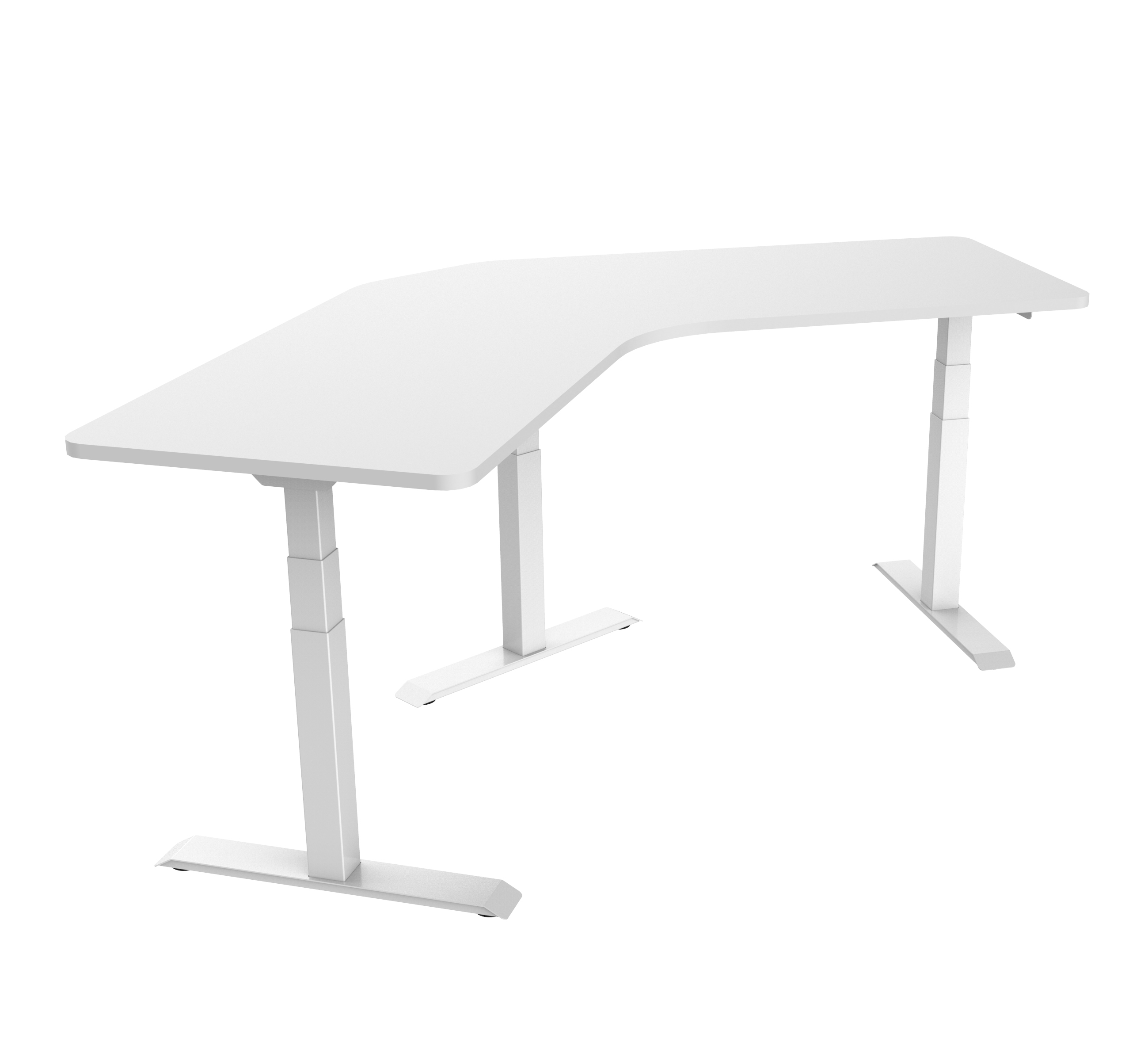 Motorized frame ANGELO for height-adjustable corner-desk, white