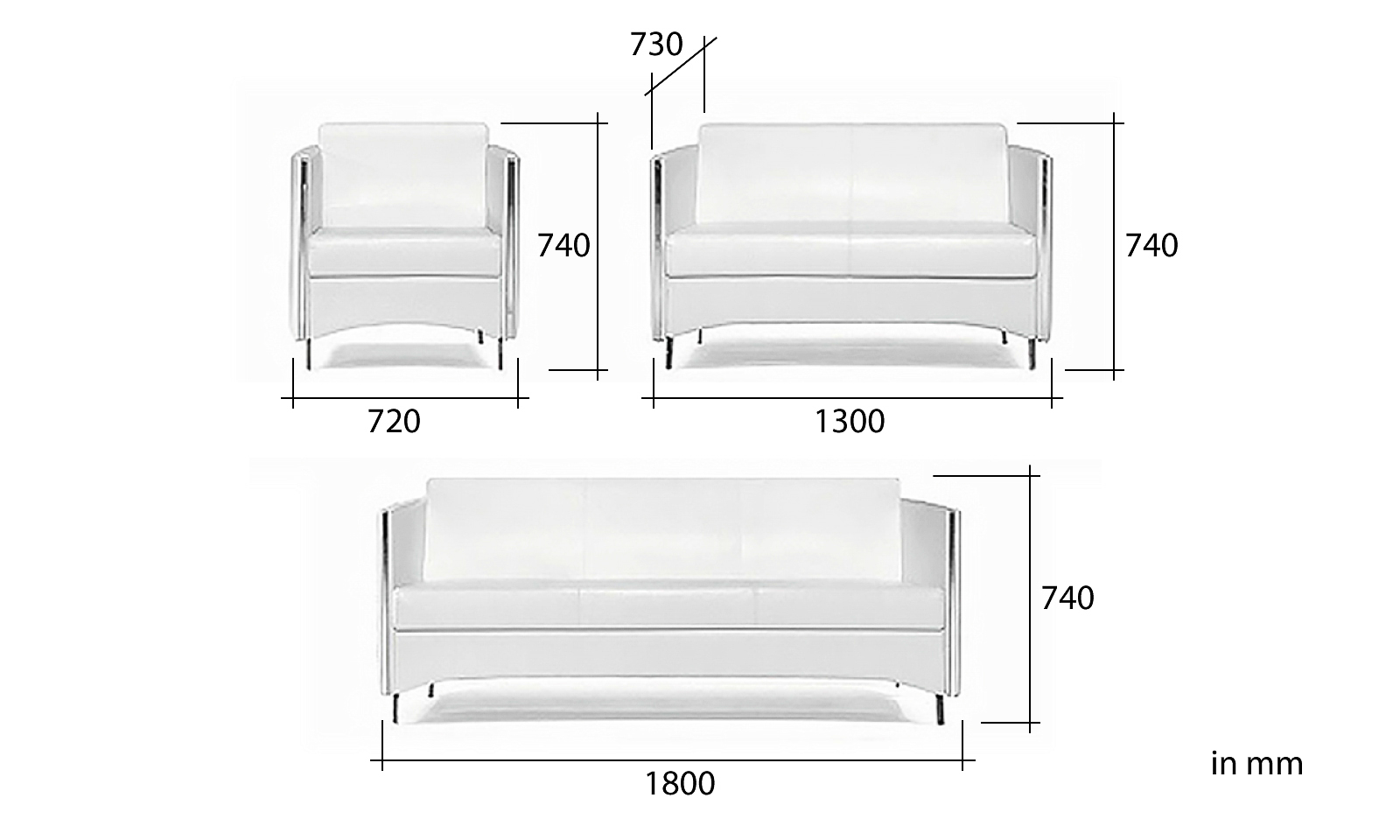 Lounge-Sofa "Sidney", white