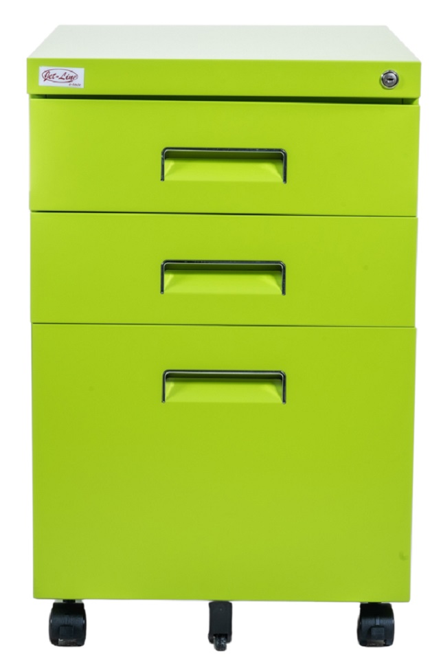 Jet Line PAUL Office Roller Container green knock down