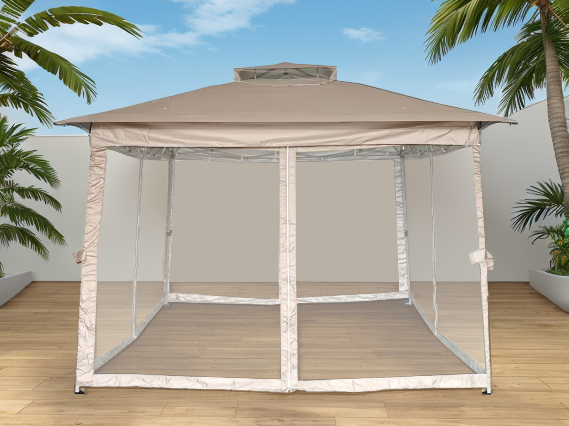 Pavillon Gartenpavillion Pergola Metall Outdoor Kleopatra 335x335x270cm faltbar