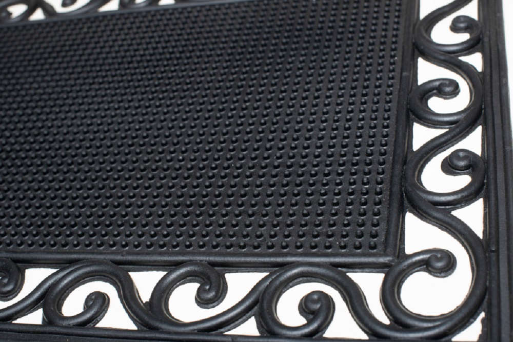 Rubber door mat black 40c60 cm