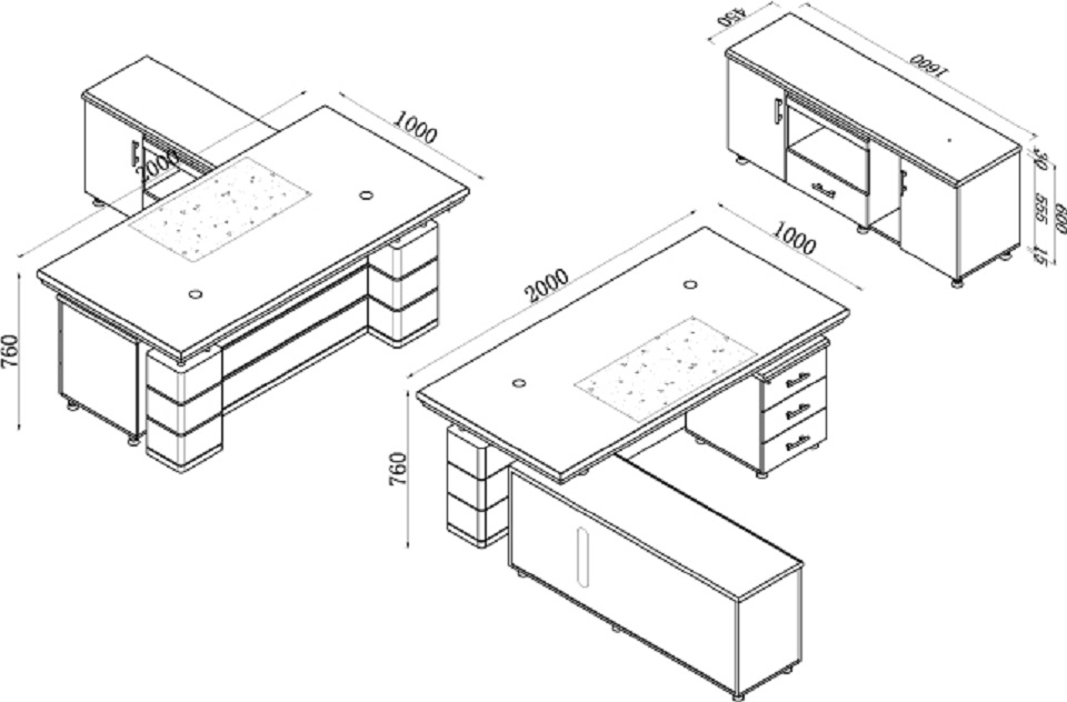 Office-Desk Edison cherry  left