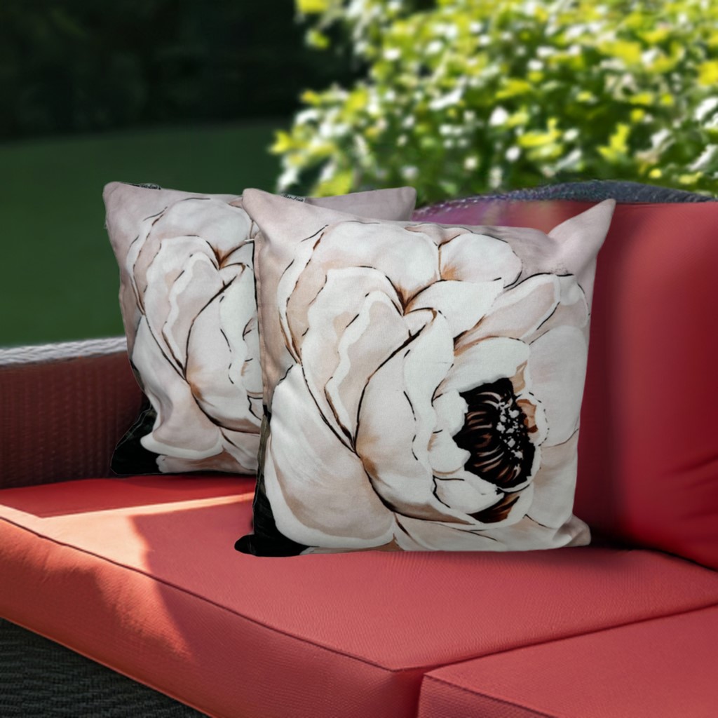Jet-Line® 2-er Deko Kissen Set Rose 40x40 cm Sofakissen für In- und Outdoor mit Füllung