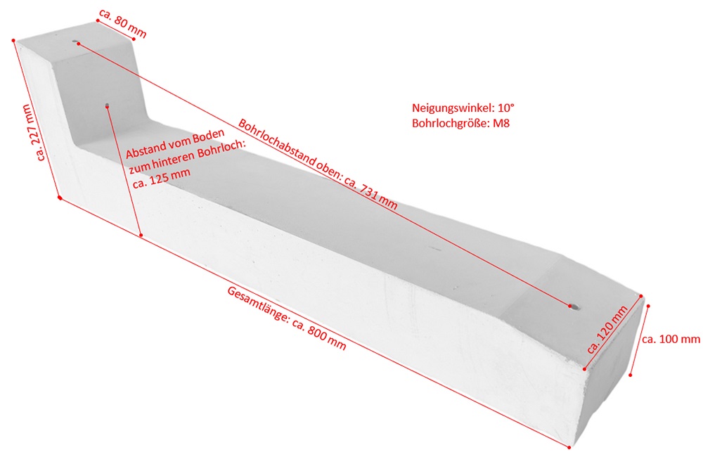 PV-Sockel Stütze Panel Halter betongrau Jet-Line